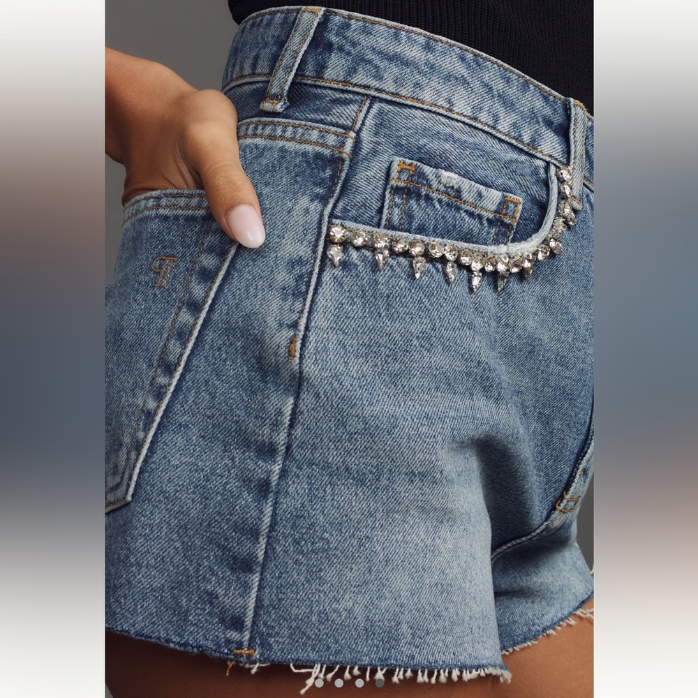 Pilcro Rhinestone Jean Shorts - Picture 4 of 9